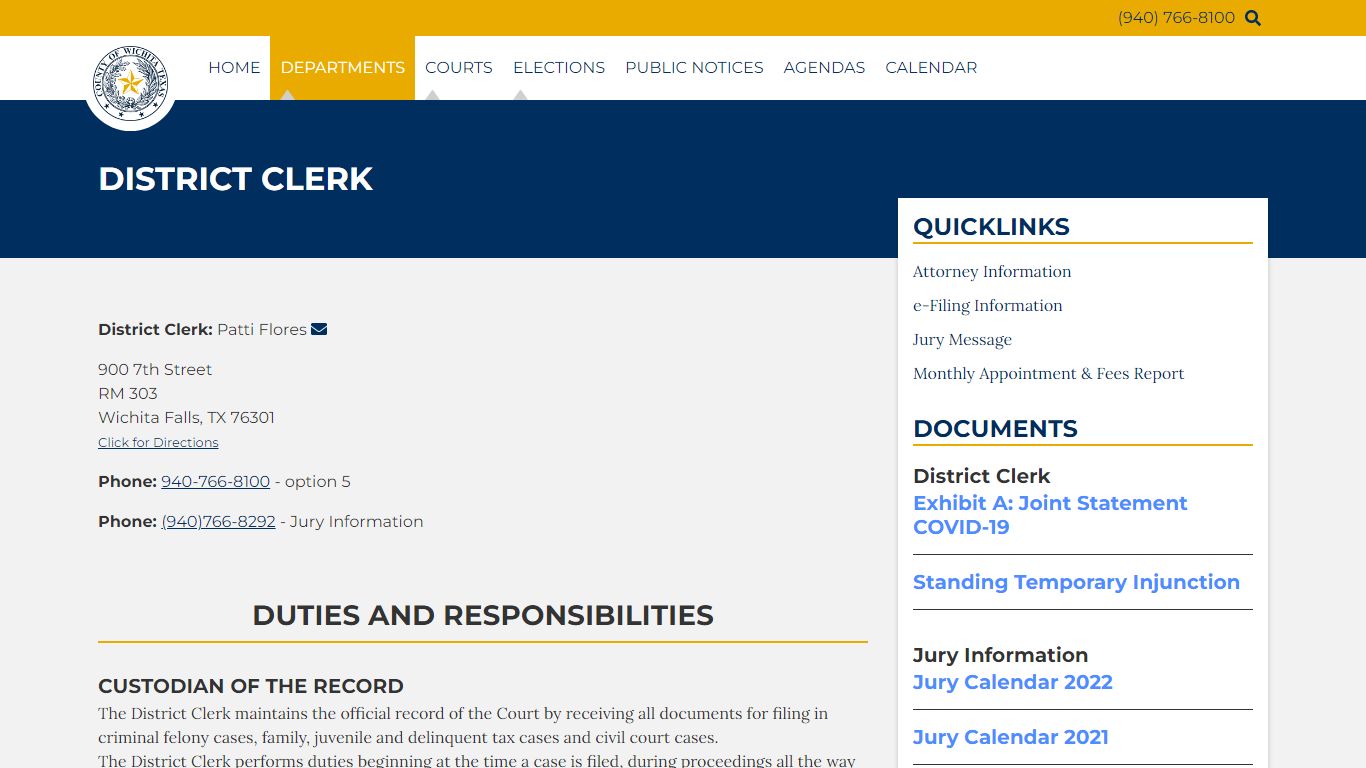 District Clerk | Wichita County