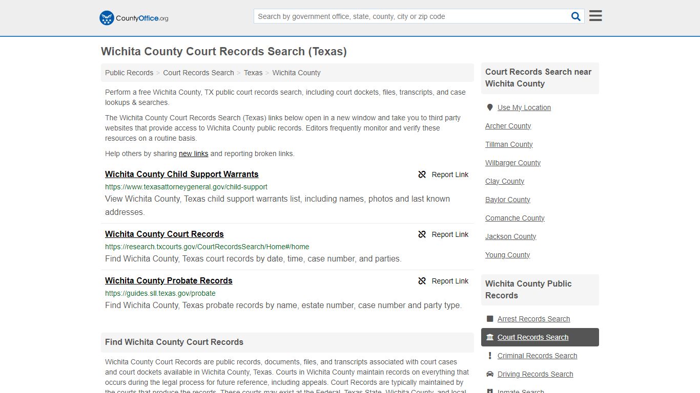 Wichita County Court Records Search (Texas) - County Office