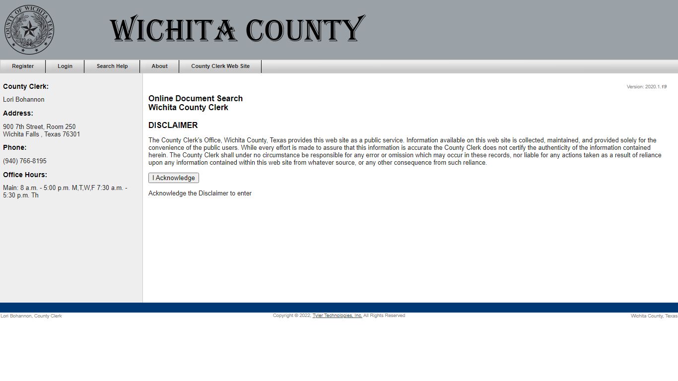 Wichita County County Clerk Online Document Search - Tyler Tech