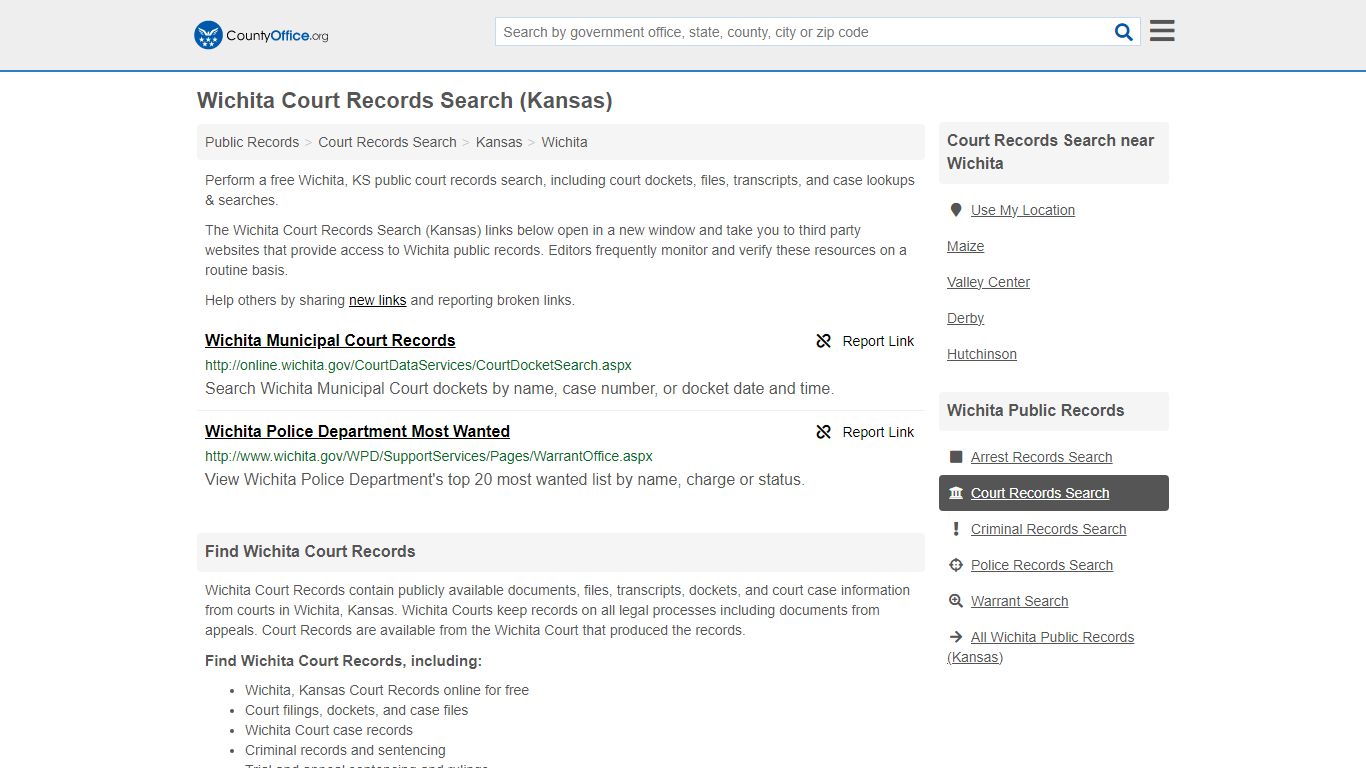 Court Records Search - Wichita, KS (Adoptions, Criminal, Child Support ...